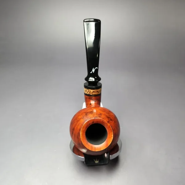 Nording Nosewarmer Smooth Cognac Apple w/ Palm Wood Estate Briar Pipe, Unsmoked - Image 6