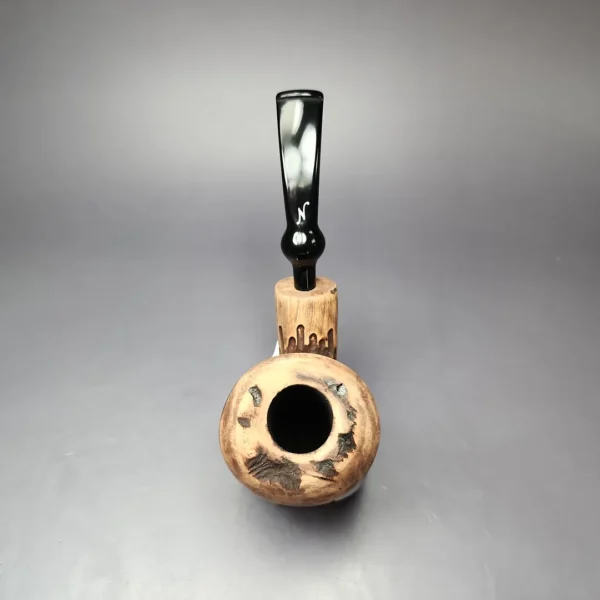 Nording Spruce Matte Partially Rusticated Freehand Estate Briar Pipe, Unsmoked - Image 6