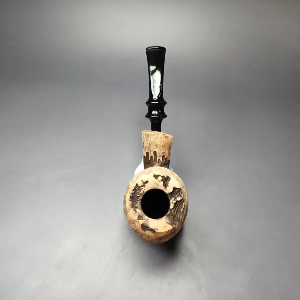 Nording Spruce Matte Partially Rusticated Freehand Estate Briar Pipe, Unsmoked - Image 6