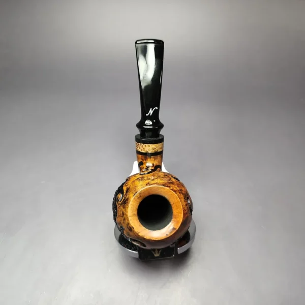 Nording Nose Warmer Part Rusticated Cognac Apple Estate Briar Pipe, Unsmoked - Image 6