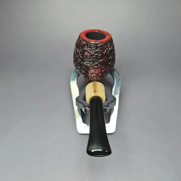 J Mouton Partially Rusticated Apple w/ Horn Handmade Briar Pipe, New - Image 6