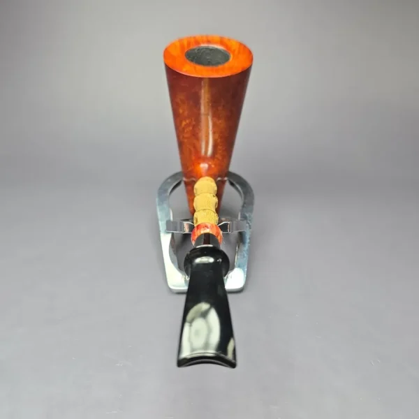 SU Pipes XL Smooth Pickaxe w/ Bamboo & Bakelite Handmade Smooth Briar Pipe, New - Image 6