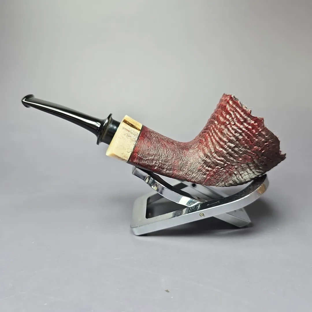 Dirk Heinemann Sandblasted Dublin w/ Fossilized Whale Estate Briar Pipe, Unsmoked - Image 6