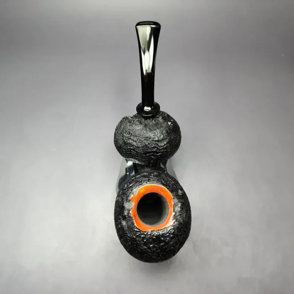 HS Studio XL Asymmetric Sandblasted Freehand Estate Briar Pipe, Unsmoked - Image 6