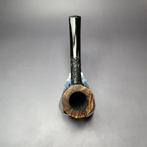 Sean Reum Glacier Partially Rusticated Pot Estate Briar Pipe, Unsmoked - Image 6