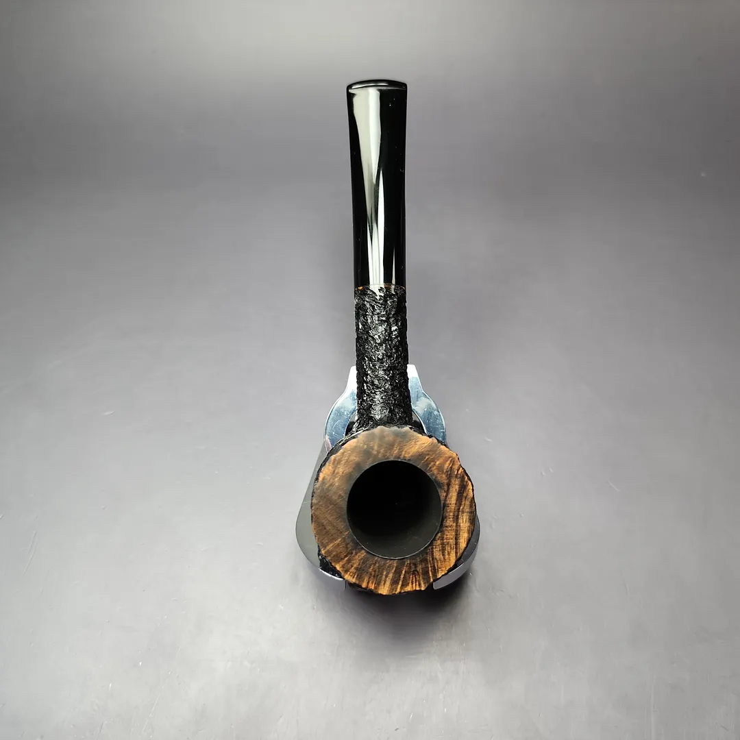 Sean Reum Glacier Partially Rusticated Pot Estate Briar Pipe, Unsmoked - Image 6