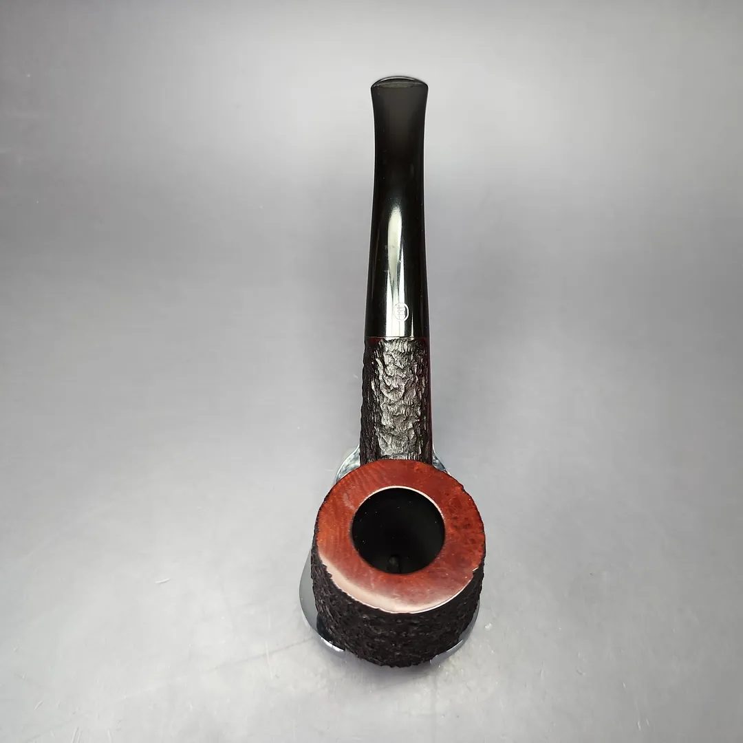 James Upshall Bark EXL Partially Rusticated Bent Billiard Estate Briar Pipe, Unsmoked - Image 6