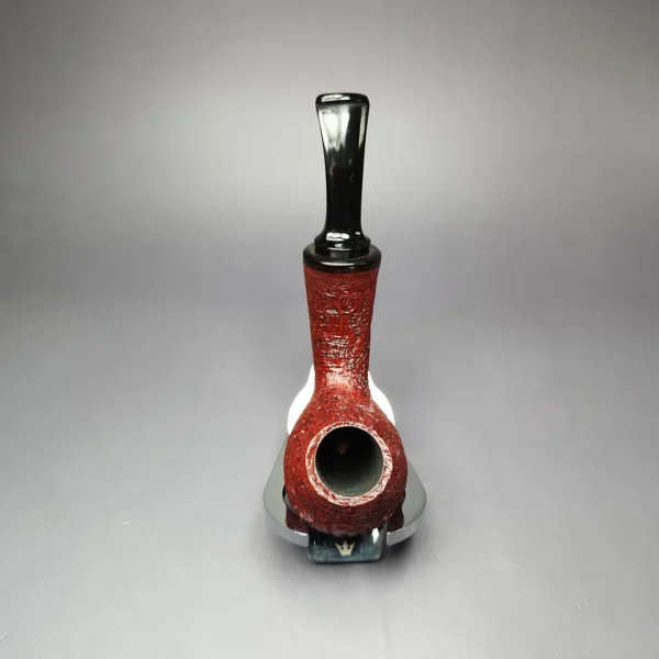HS Studio Sandblasted Brandy w/ Reverse Calabash Estate Briar Pipe, Unsmoked - Image 6