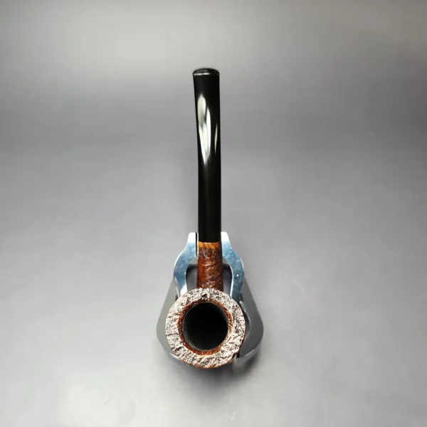 HS Studio Sandblasted "Sven Knudsen" Bent Stack Estate Briar Pipe, Unsmoked - Image 6
