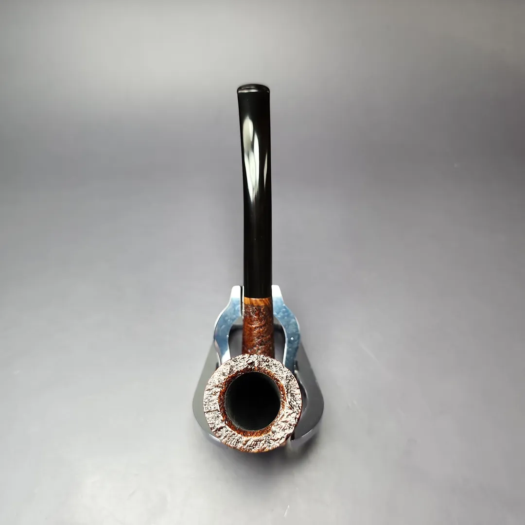 HS Studio Sandblasted "Sven Knudsen" Bent Stack Estate Briar Pipe, Unsmoked - Image 6