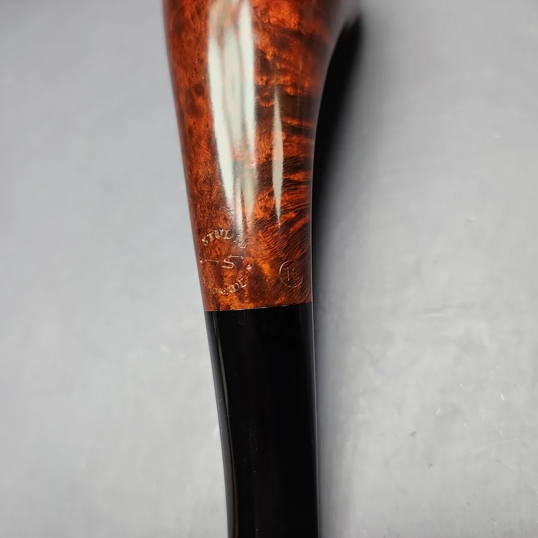 HS Studio Smooth "Gert Holbek" Polonius Horn Estate Briar Pipe, Unsmoked - Image 6