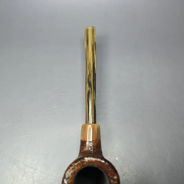 HS Studio Sandblasted "Don" Poker w/ Horn Estate Briar Pipe, Unsmoked - Image 6