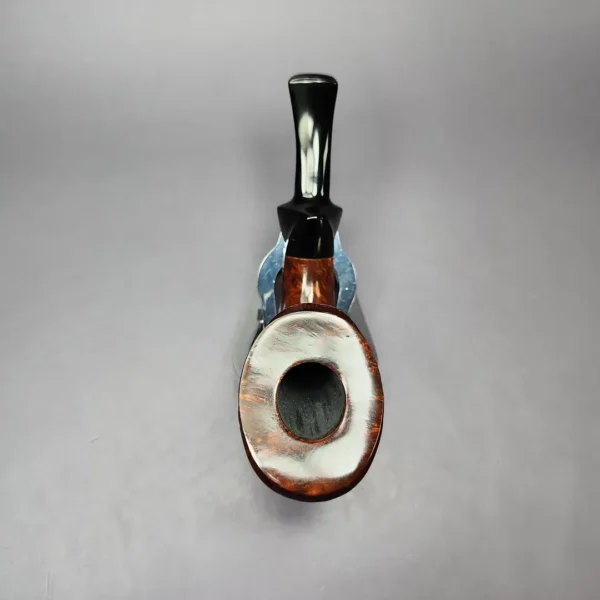 HS Studio Partially Sandblasted Horn Freehand Estate Briar Pipe, Unsmoked - Image 6