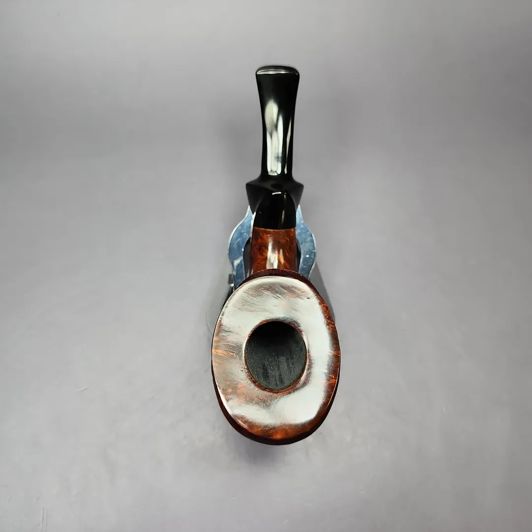 HS Studio Partially Sandblasted Horn Freehand Estate Briar Pipe, Unsmoked - Image 6