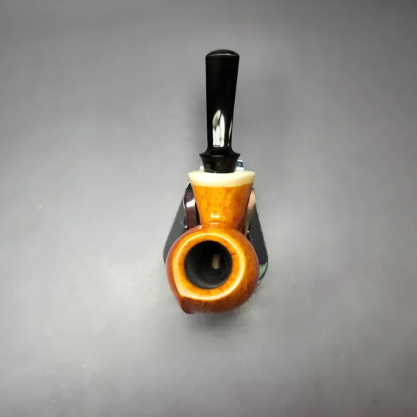 Sebastian Heck Smooth "Ivarsson" Blowfish w/ Bone Handmade Briar Pipe, New - Image 6