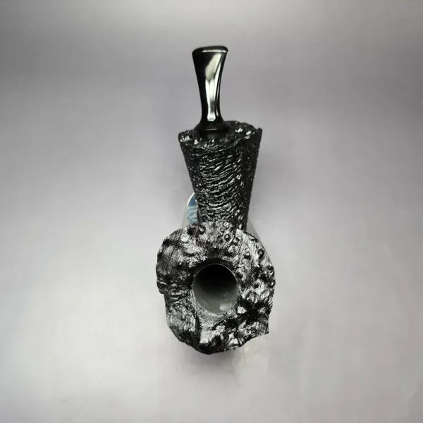 HS Studio Sandblasted Asymmetric Dublin w/ Reverse Calabash Estate Briar Pipe, Unsmoked - Image 6