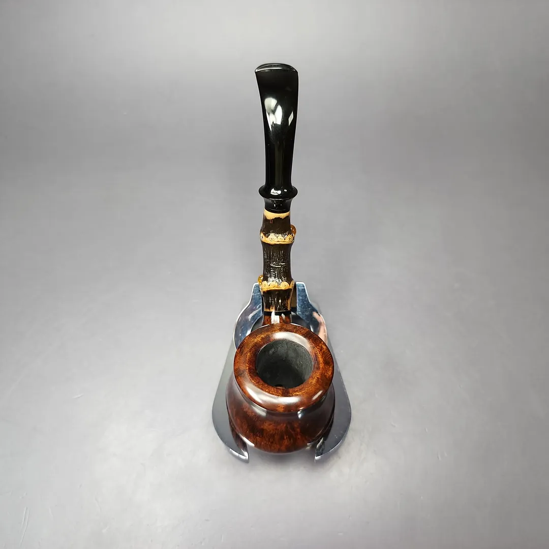 HS Studio Smooth “Bo Nordh Pot” w/ Bamboo Estate Briar Pipe, Unsmoked - Image 6