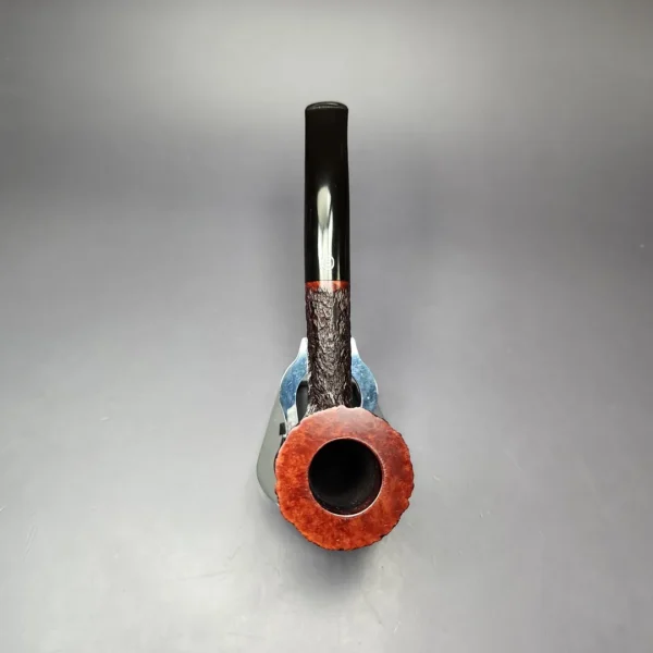 James Upshall Bark Group 6 Partially Rusticated Stack Estate Briar Pipe, Unsmoked - Image 6