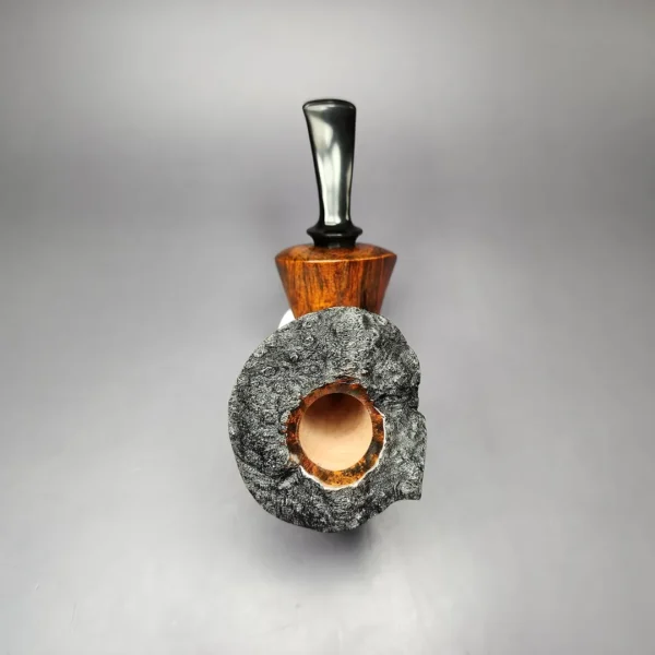 HS Studio Smooth Asymmetric Dublin w/ Reverse Calabash Estate Briar Pipe, Unsmoked - Image 6