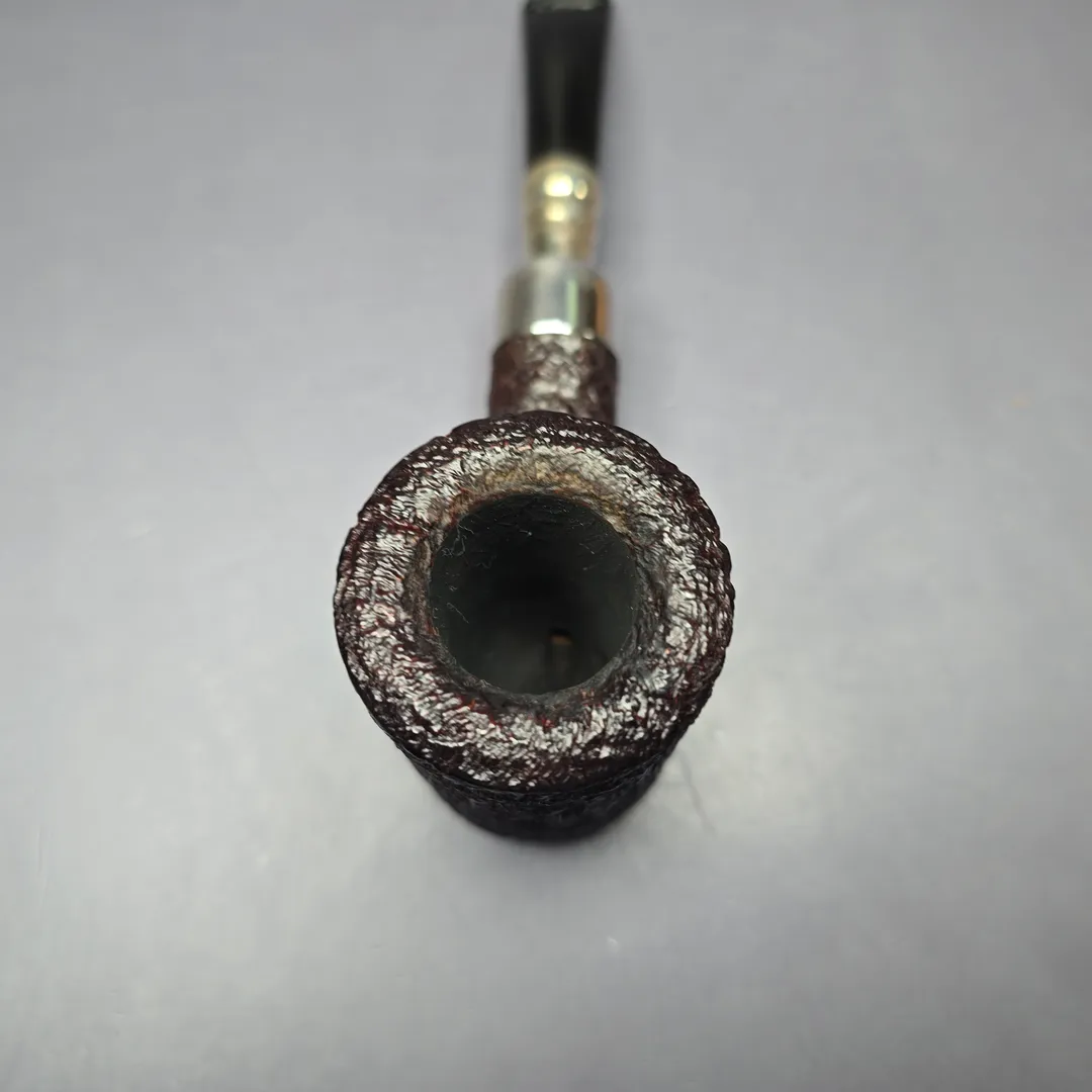 Ferndown Bark * Rusticated Poker w/ Silver Spigot Estate Briar Pipe, English Estates - Image 6