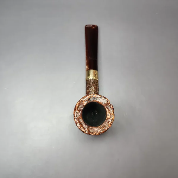 Castello Sea Rock Briar KK 15P Rusticated Billiard Estate Briar Pipe, Italian Estates - Image 6