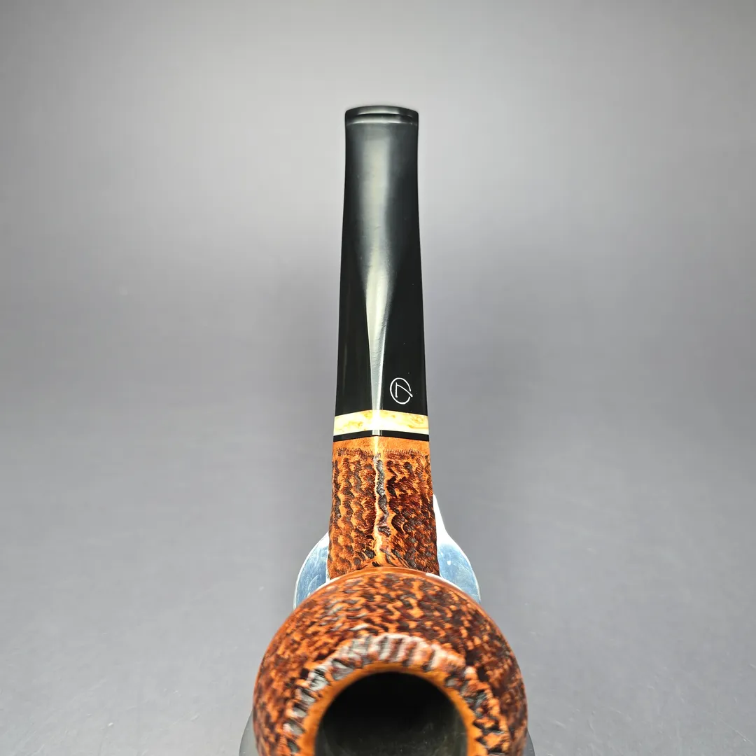 Jirsa Rusticated Bulldog Estate Briar Pipe, Unsmoked, 9mm - Image 6