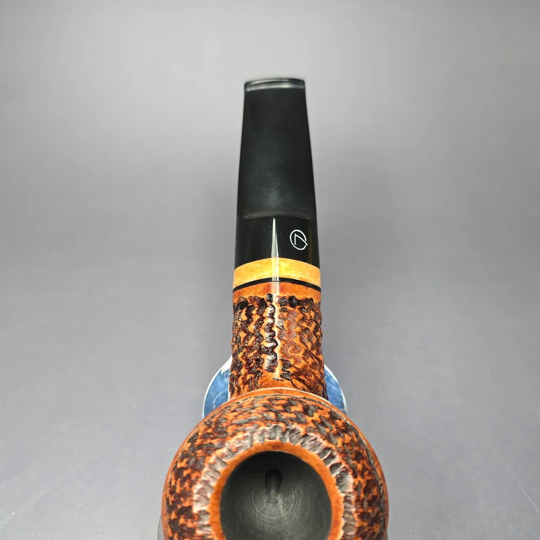 Jirsa Rusticated Squat Bulldog Estate Briar Pipe, Unsmoked, 9mm - Image 6