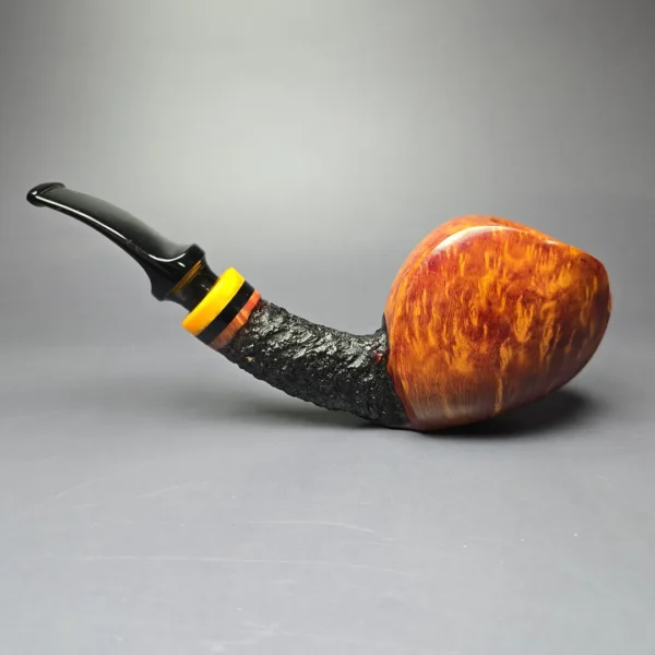 Poul Winslow E Partially Rusticated Blowfish Estate Briar Pipe,  Unsmoked, 9mm - Image 6