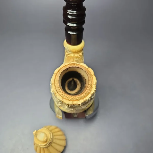 Mesut XL Whirling Dervishes Oom Paul w/ Cap Estate Block Meerschaum Pipe, Turkish Estates - Image 6