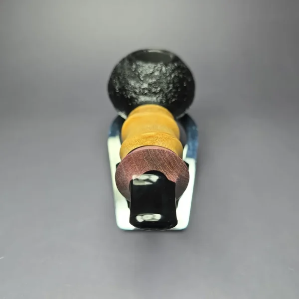 HS Studio Sandblasted Reverse Calabash Apple w/ Buddha Bamboo Estate Briar Pipe, Unsmoked - Image 6