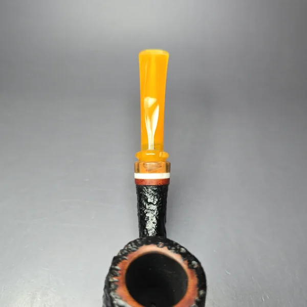 Neerup XL Sandblasted Volcano w/ Zebrawood Estate Briar Pipe, Danish Estates - Image 6