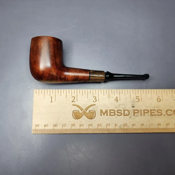 MBSD Briars by Piero Vitale Sienna Contrast Smooth Billiard w/ Zebrawood Briar Pipe, New - Image 7