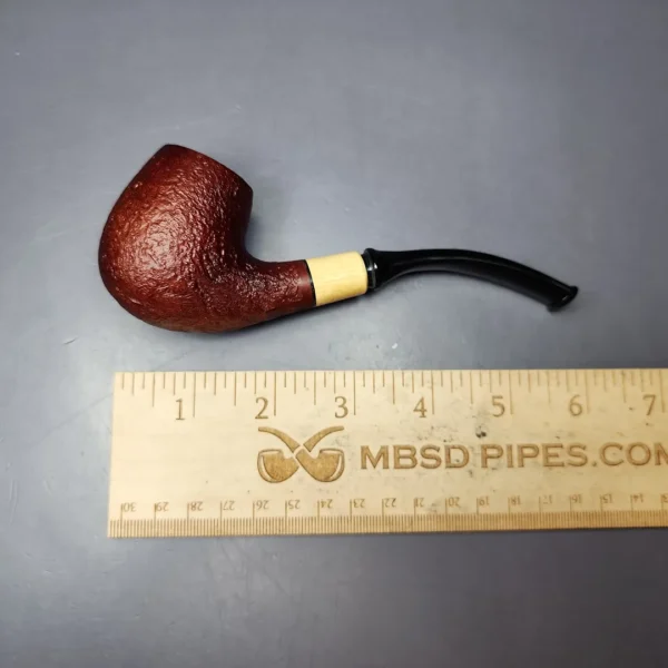 MBSD Briars by Piero Vitale Red Sandblasted Brandy w/ Boxwood Briar Pipe, New - Image 7