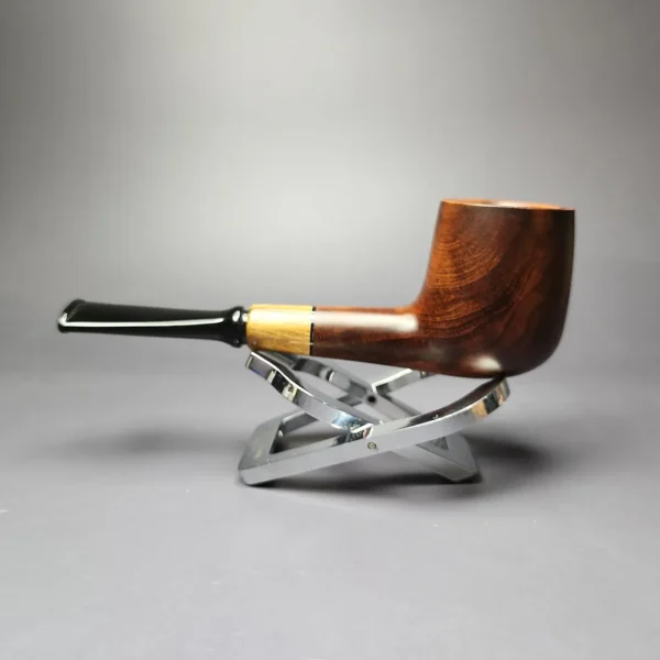 MBSD Briars by Piero Vitale Sienna Contrast Smooth Billiard w/ Zebrawood Briar Pipe, New - Image 7