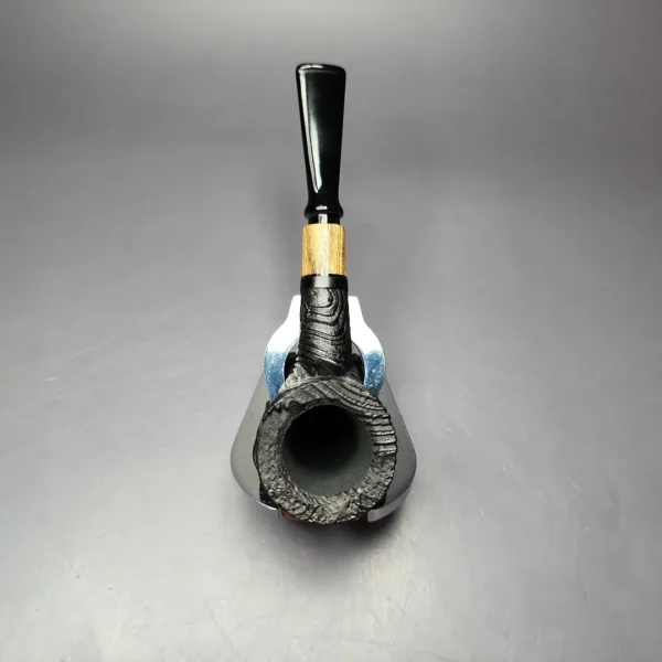 MBSD Briars by Piero Vitale Vintage Sandblasted Billiard w/Olivewood Briar Pipe, New - Image 7