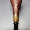 MBSD Briars by Piero Vitale Red Sandblasted Billiard w/ Zebrawood Briar Pipe, New - Image 7
