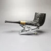 MBSD Briars by Piero Vitale Vintage Sandblasted Billiard w/ Zebrawood Briar Pipe, New - Image 7