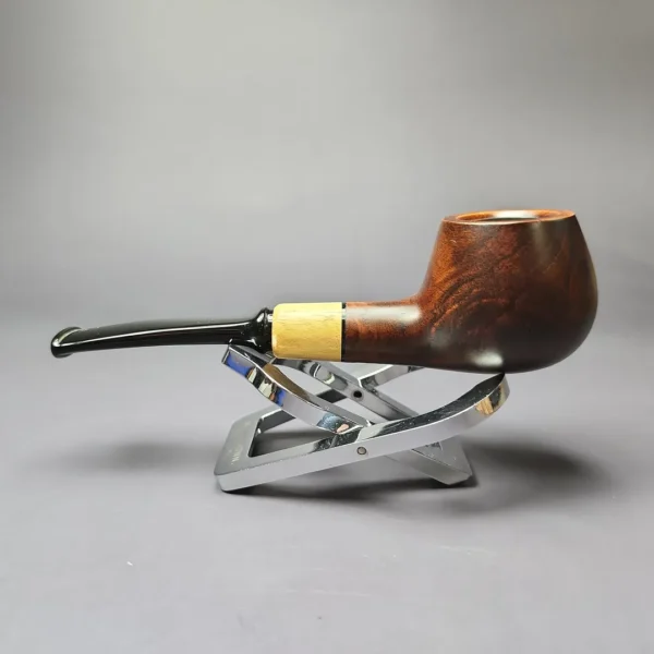 MBSD Briars by Piero Vitale Sienna Contrast Smooth Author w/ Boxwood Briar Pipe, New - Image 7
