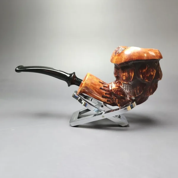 Nording Point Clear Partially Rusticated Freehand Estate Briar Pipe, Unsmoked - Image 7