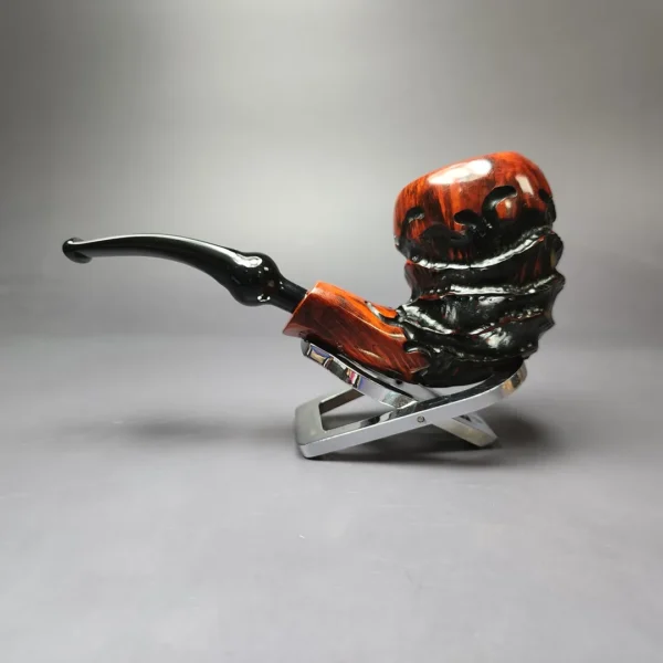 Nording Abstract Partially Rusticated Freehand Estate Briar Pipe, Unsmoked - Image 7