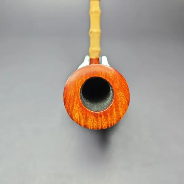 SU Pipes XL Smooth Pickaxe w/ Bamboo & Bakelite Handmade Smooth Briar Pipe, New - Image 7
