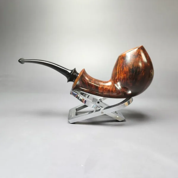 HS Studio Smooth Bent Egg w/ Reverse Calabash Estate Briar Pipe, Unsmoked - Image 7