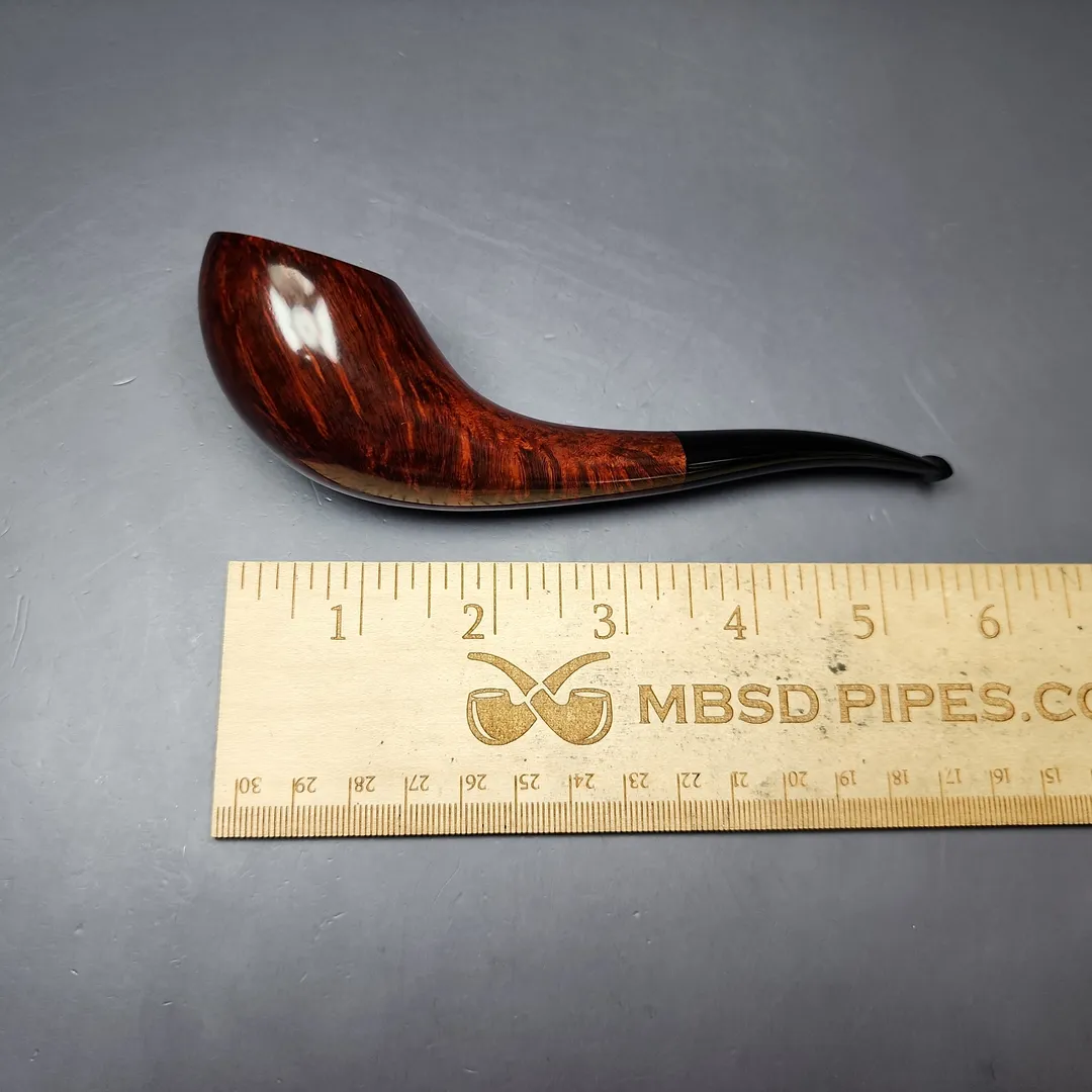 HS Studio Smooth "Gert Holbek" Polonius Horn Estate Briar Pipe, Unsmoked - Image 7