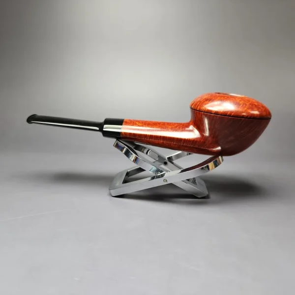 Sebastian Heck Smooth Panel Shank Bulldog w/ Plateaux Handmade Briar Pipe, New - Image 7