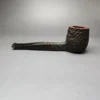 James Upshall Bark Partially Rusticated Panel Shank Billiard Estate Briar Pipe, Unsmoked - Image 7
