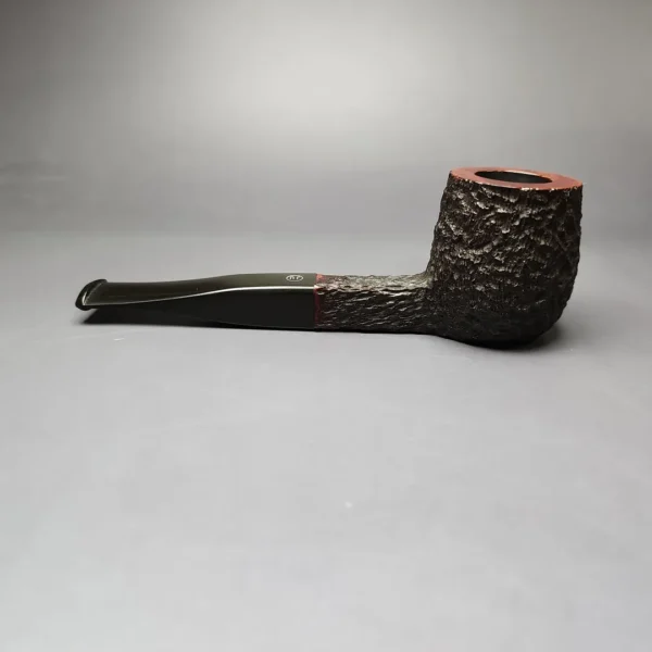 James Upshall Bark Partially Rusticated Panel Shank Billiard Estate Briar Pipe, Unsmoked - Image 7