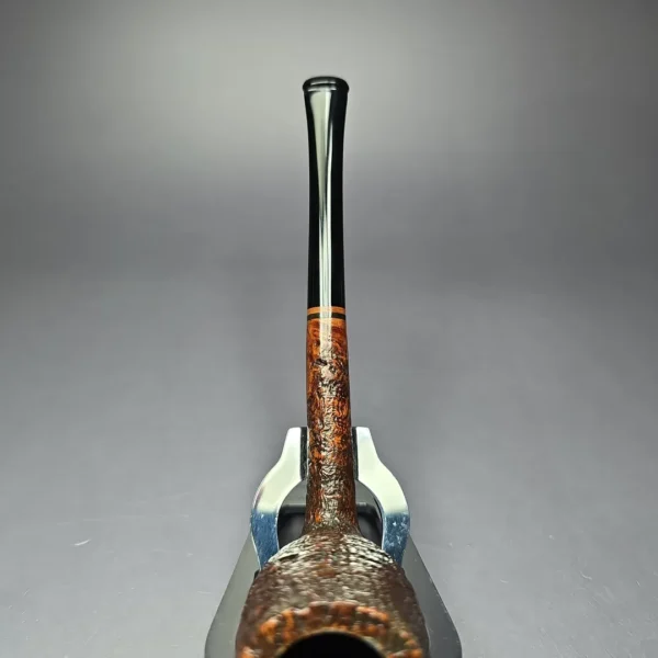 HS Studio Pencil Shank Sandblasted Stack Billiard Estate Briar Pipe, Unsmoked - Image 7