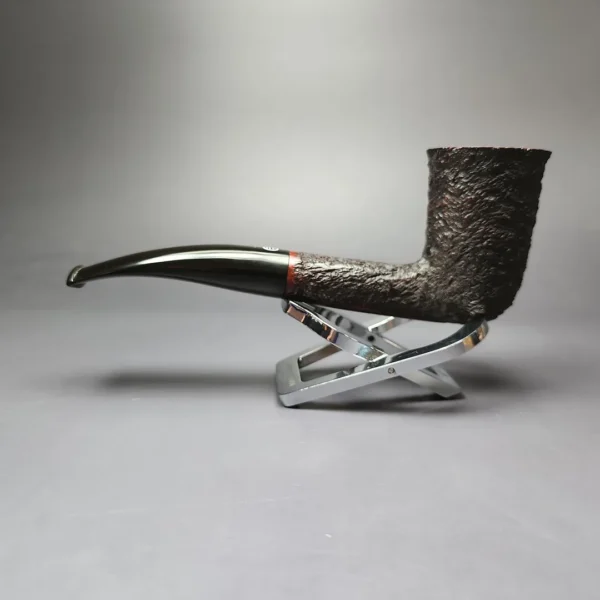 James Upshall Bark Group 6 Partially Rusticated Stack Estate Briar Pipe, Unsmoked - Image 7