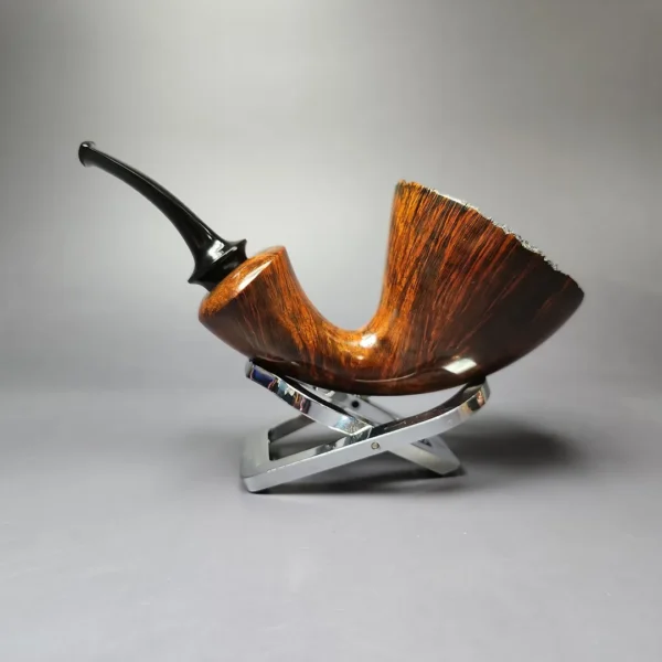 HS Studio Smooth Asymmetric Dublin w/ Reverse Calabash Estate Briar Pipe, Unsmoked - Image 7
