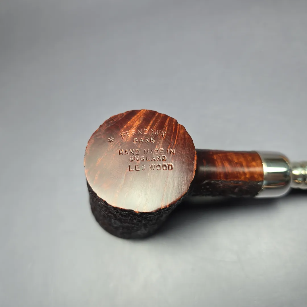 Ferndown Bark * Rusticated Poker w/ Silver Spigot Estate Briar Pipe, English Estates - Image 7